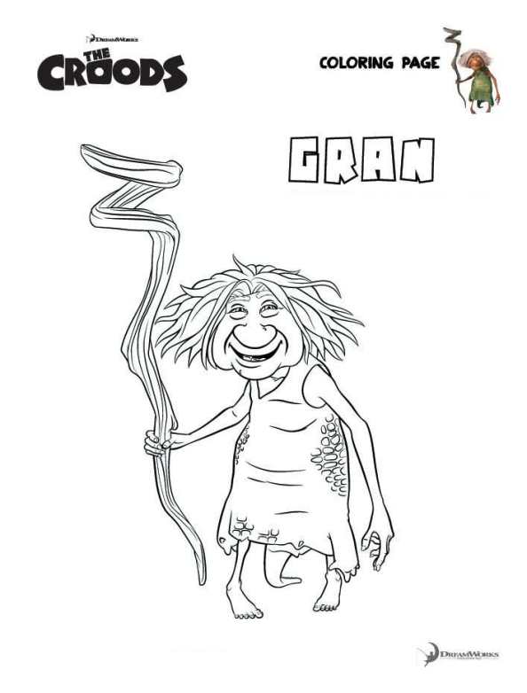 Plansa de colorat cu The Croods 20 13